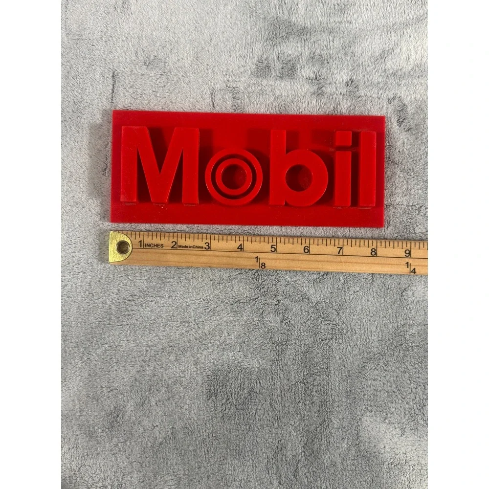 2 Vintage 3D Mobil Gas Pump Plate Replacements. Exxon Mobil‎ American Gas & oil